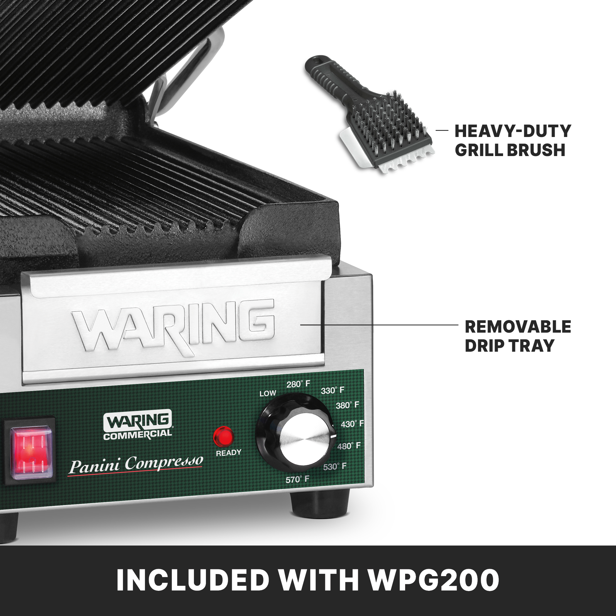 Ribbed Panini Grill, 7.75" x 12.5"
